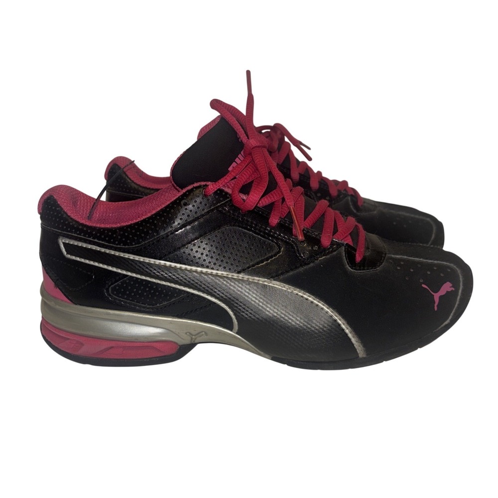 Puma Cell Riaze Womens Running Shoes Black Pink Silver LowTop Sneakers 186036-04